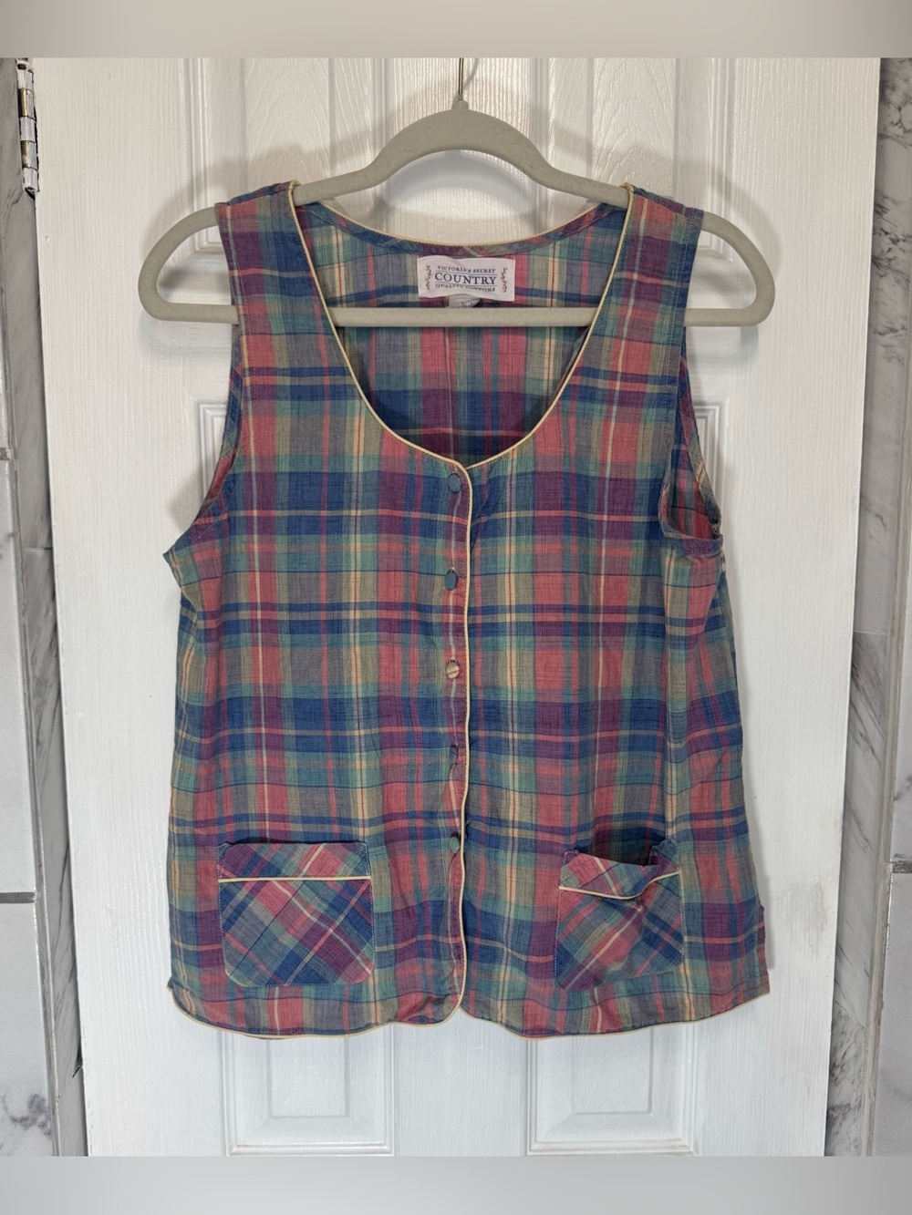 Vintage 90’s Victoria’s Secret milkmaid Vest Top Women’s M Cotton Cottagecore